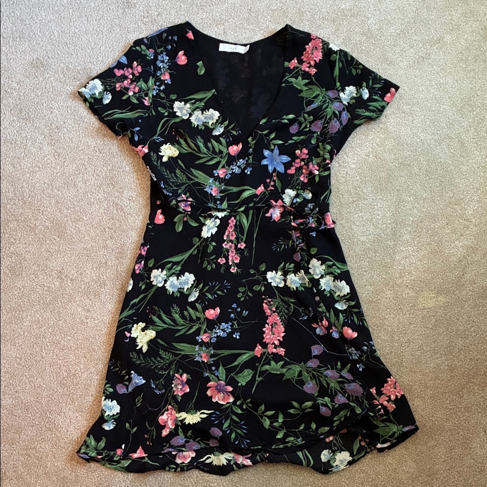 Lush Black Floral Dress